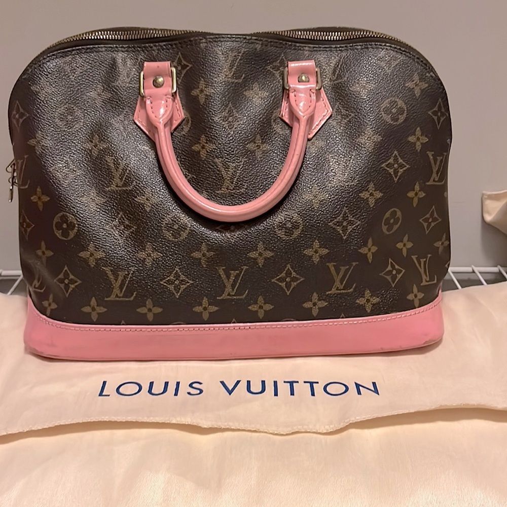 Authentic Louis Vuitton Alma Painted Pink